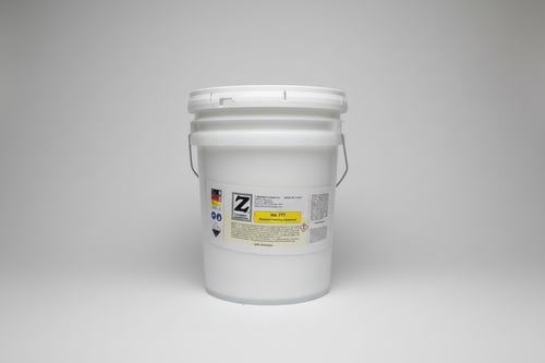 White bucket with a label featuring the letter 'Z' on a black background